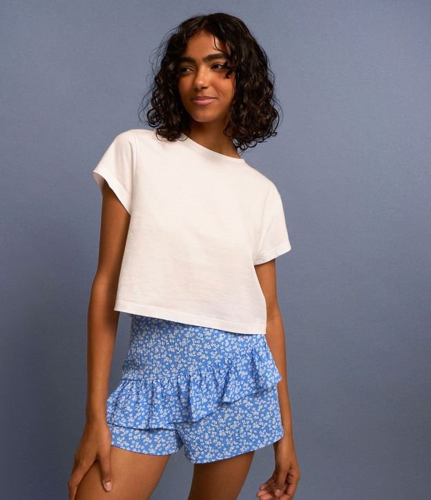 Short Pollera en Viscosa con Volado y Estampa Floral Liberty 2