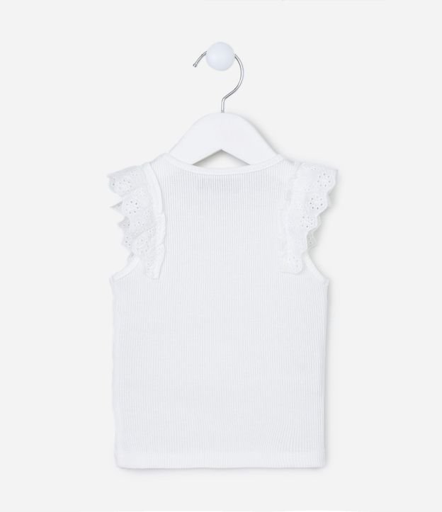 Musculosa Infantil en Rib con Volado en Broderie - Talle 1 a 5 años 4