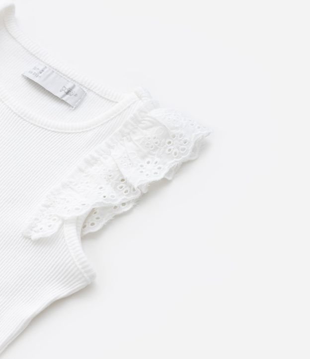 Musculosa Infantil en Rib con Volado en Broderie - Talle 1 a 5 años 7