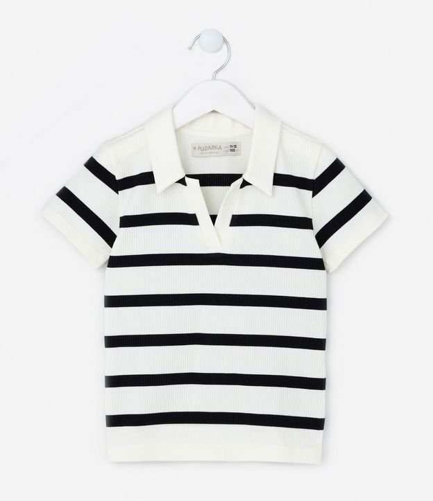 Camisa Infantil Acanalada Seamless con Cuello Polo 3