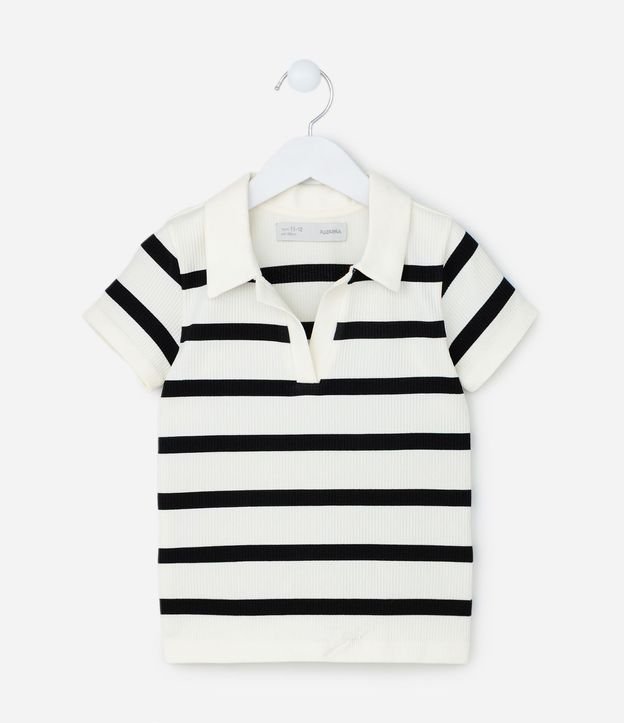 Camisa Infantil Acanalada Seamless con Cuello Polo 2