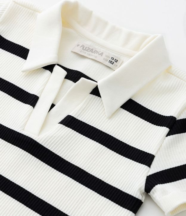 Camisa Infantil Acanalada Seamless con Cuello Polo 6