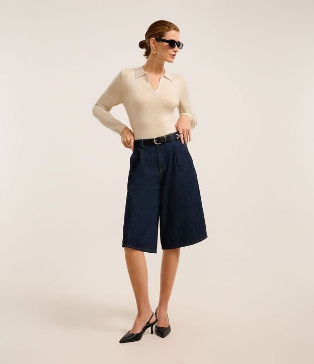 Blusa en Viscosa con Cuello V y Solapa 2