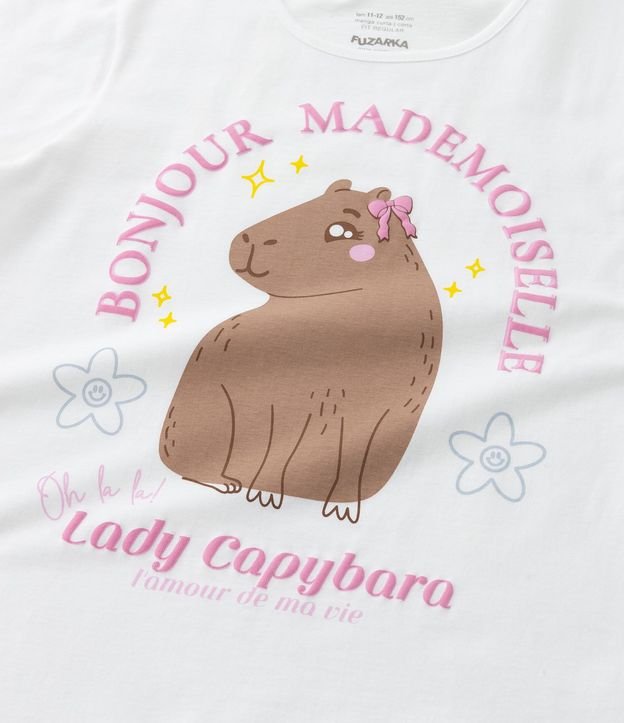 Remera Evasê Infantil con Estampado de Lady Capybara - Talle 5 a 14 años 5