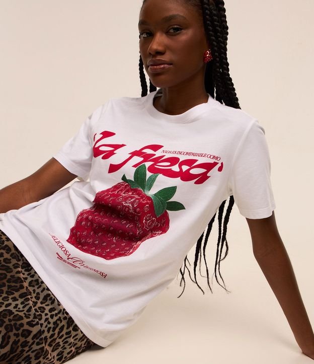 Remera en Algodón con Estampa Frutilla 3