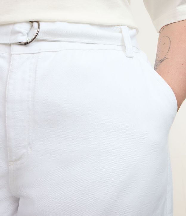 Pantalón Wide Leg en Sarga con Bolsillos Cargo y Cinturón Curve & Plus Size 3