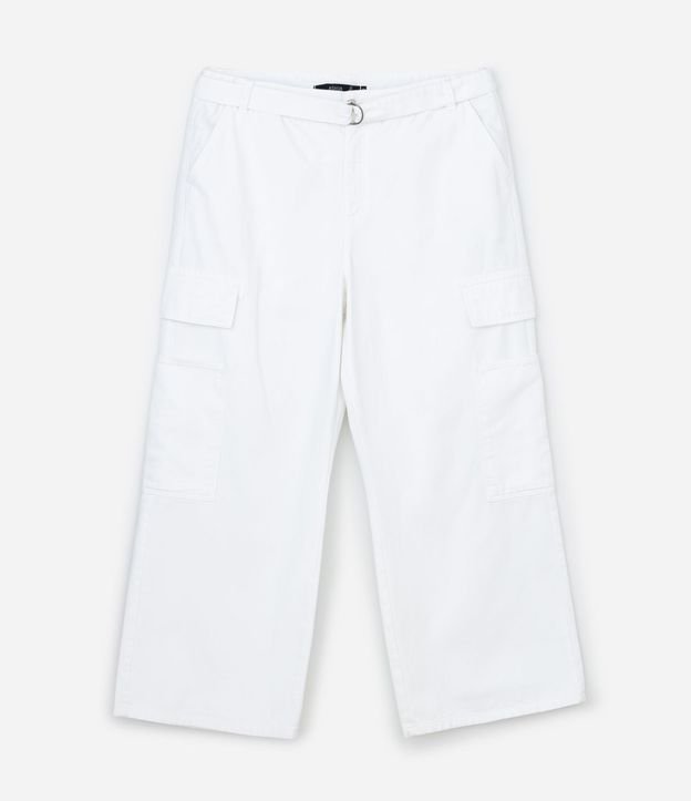 Pantalón Wide Leg en Sarga con Bolsillos Cargo y Cinturón Curve & Plus Size 6