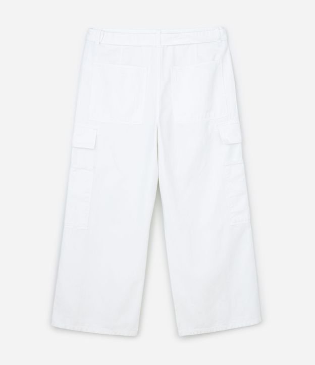 Pantalón Wide Leg en Sarga con Bolsillos Cargo y Cinturón Curve & Plus Size 7