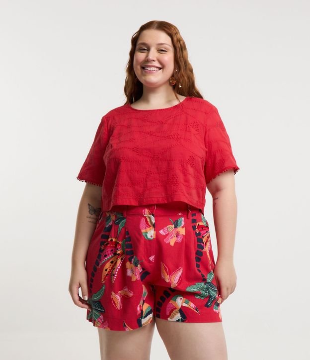 Blusa en Laise con Agujeritos Curve & Plus Size