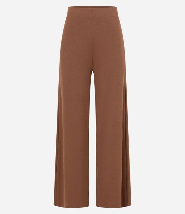 Pantalón Pantalona en Rib con Textura Acanalada y Cintura Elástica 5