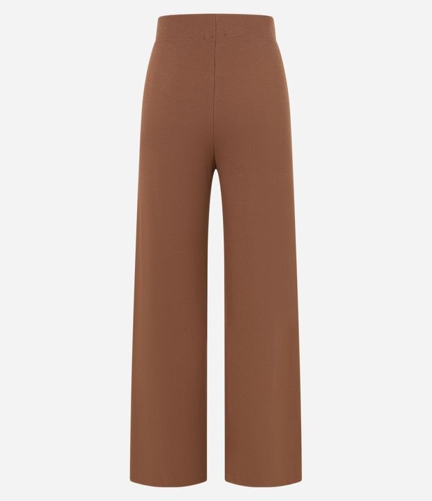 Pantalón Pantalona en Rib con Textura Acanalada y Cintura Elástica 8