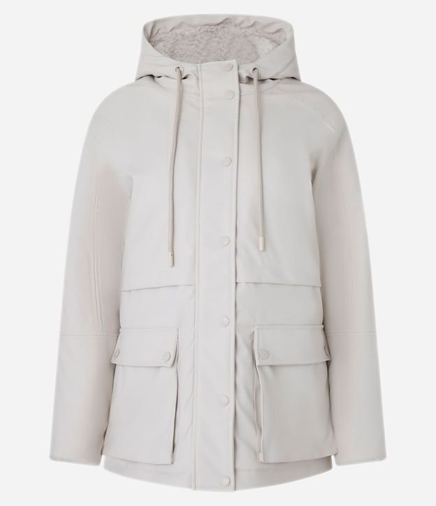 Campera Parka Gomosa en PU con Forro Peluche 7