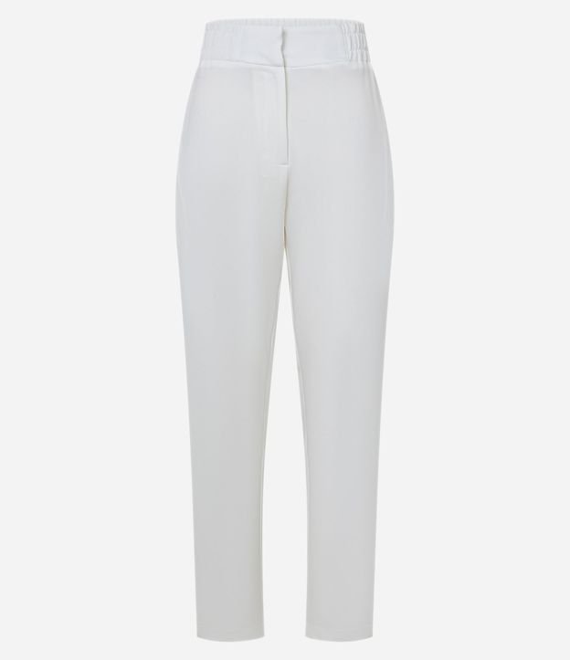 Pantalón Carrot en Crepé con Detalles Fruncidos y Cintura Elástica 7