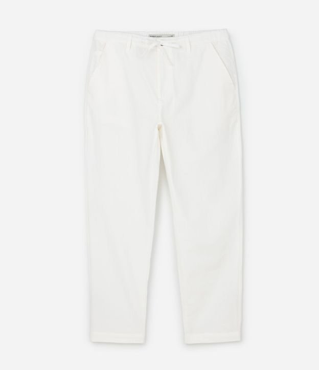 Pantalón Relaxed en Oxford de Algodón con Lazo en la Cintura 5
