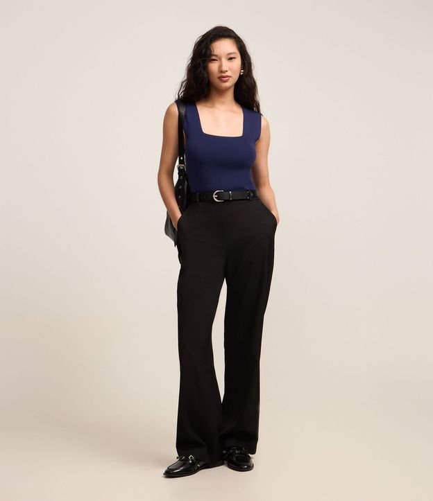 Blusa en Punto con Escote Cuadrado y Bretel Ancho 2