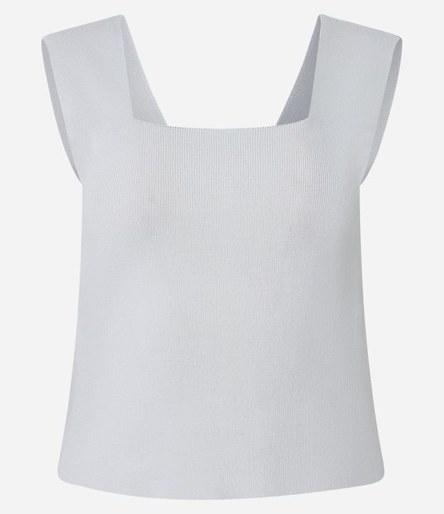 Blusa en Punto con Escote Cuadrado y Bretel Ancho