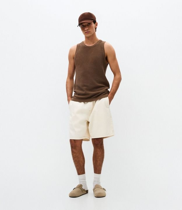 Bermuda Jeans con Cintura Elástica Bolsillos y Tag Aplicado 2