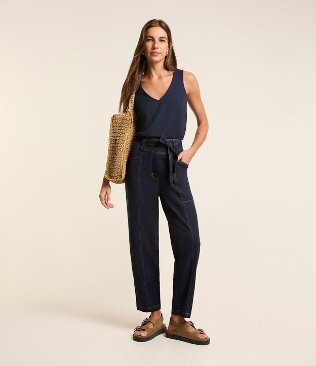 Pantalón Piquet Pespontada con Faixa 1