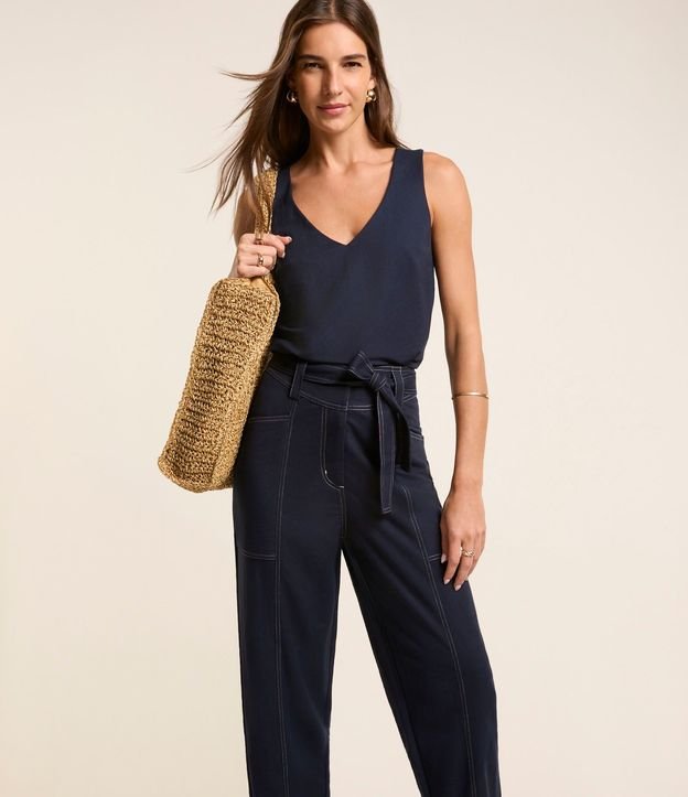 Pantalón Piquet Pespontada con Faixa 2