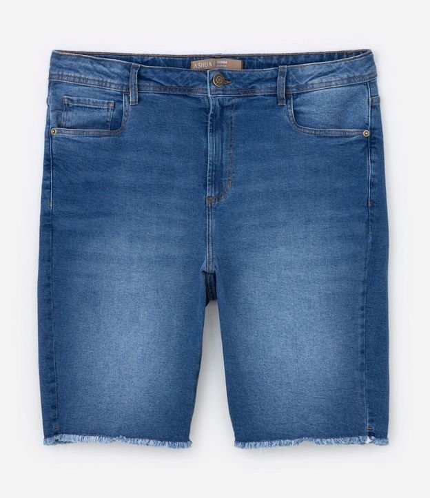 Bermuda Ciclista en Jeans con Terminación Deshilachada Curve & Plus Size