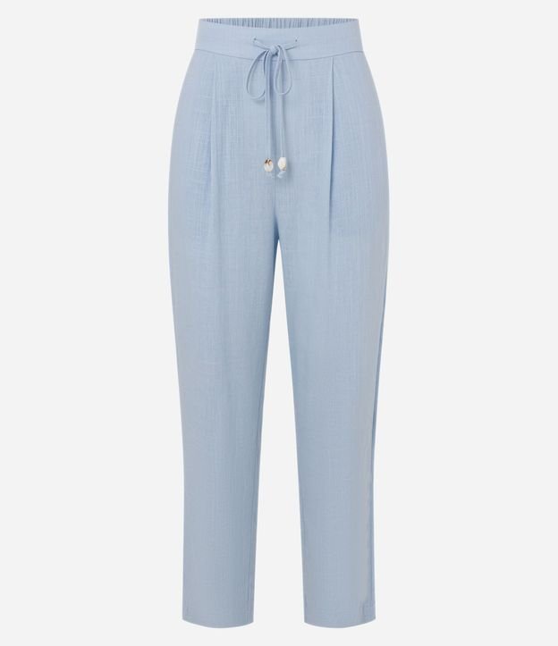 Pantalón Fluído en Viscolino con Cintura Elástica y Lazo 8
