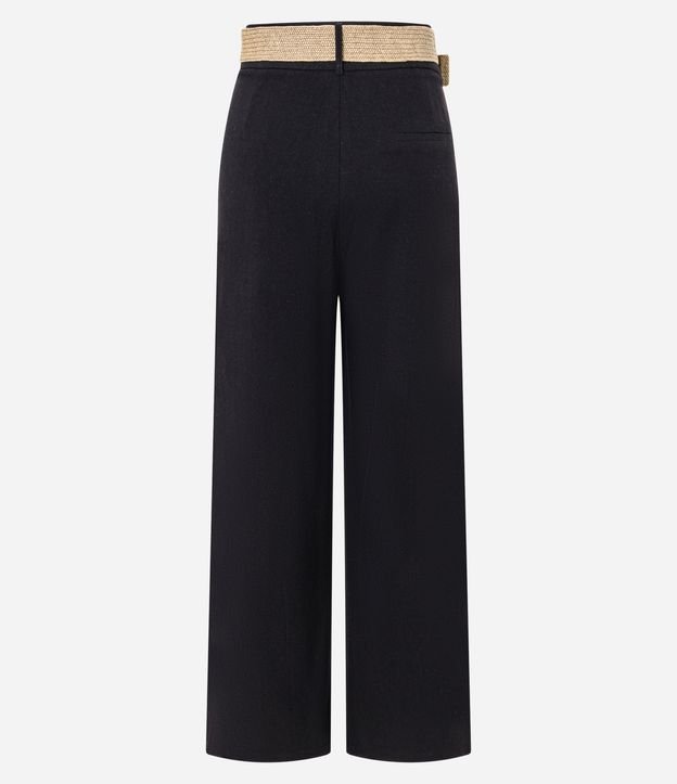 Pantalón Wide Leg en Viscolino con Tiro Alto y Pliegues 7