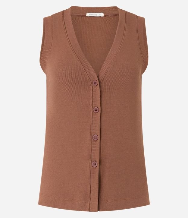 Blusa Chaleco en Rib con Abotonado Delantero 6