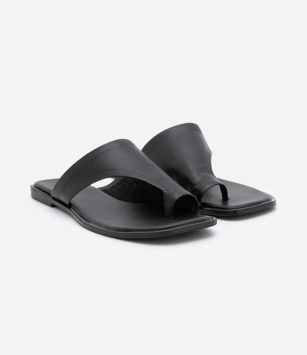 Sandalia Plana Mule en Cuero con Parte Superior Ancha 3