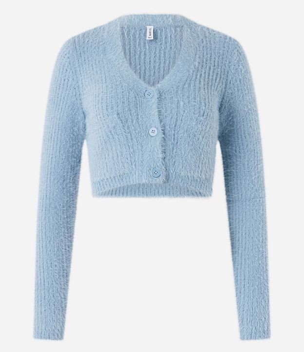 Cardigan Cropped en Punto con Pelito y Bolsillos 5