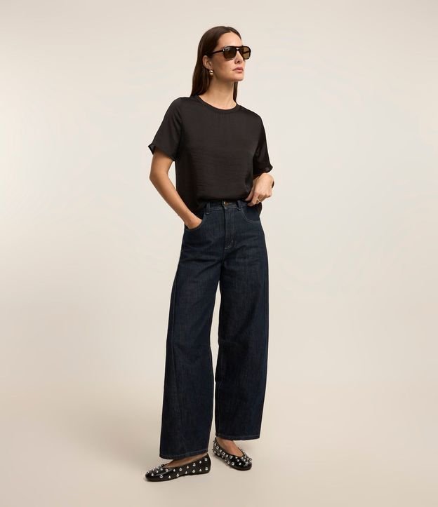 Blusa Satinada con Cuello en Rib 2