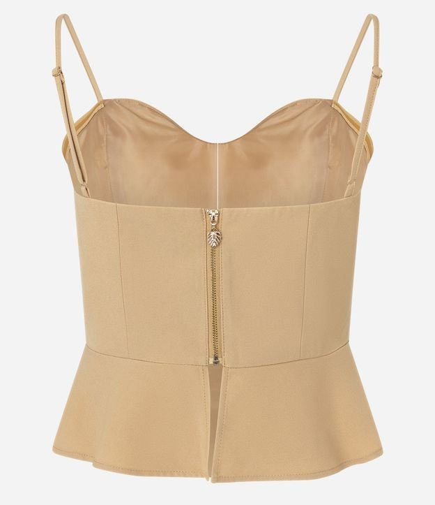 Blusa Corset en Crepé con Volado Peplum 9