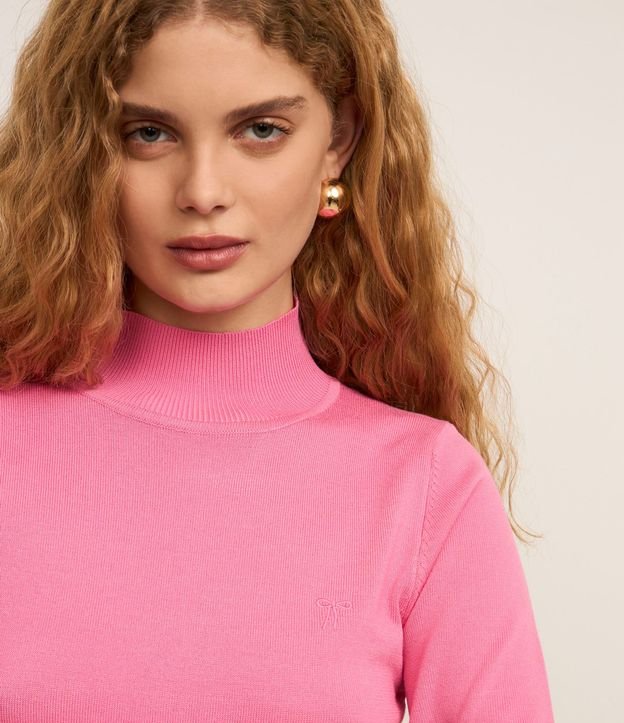 Blusa Manga Larga en Viscosa con Cuello Alto 4