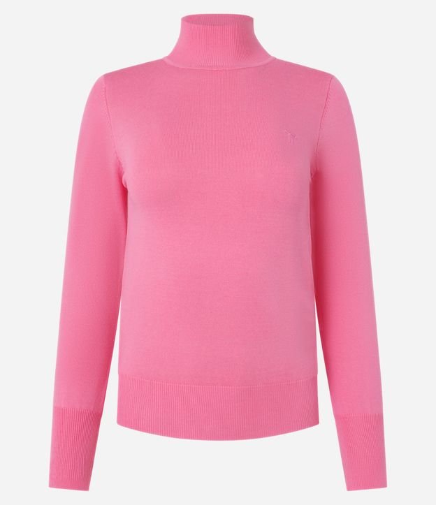 Blusa Manga Larga en Viscosa con Cuello Alto