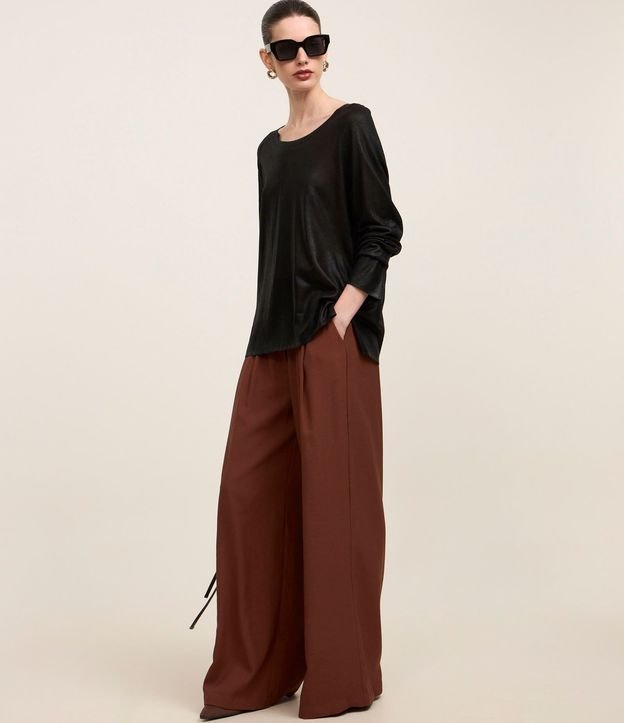 Blusa en Punto con Sisa Raglán y Foil