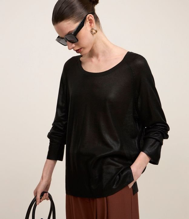 Blusa en Punto con Sisa Raglán y Foil 7