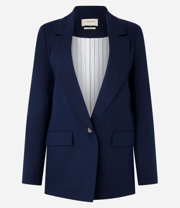 Blazer en Viscolino con Lapelas y Botón Único 5