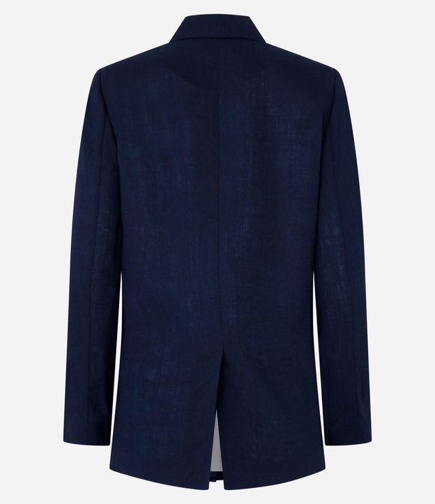 Blazer en Viscolino con Lapelas y Botón Único 6