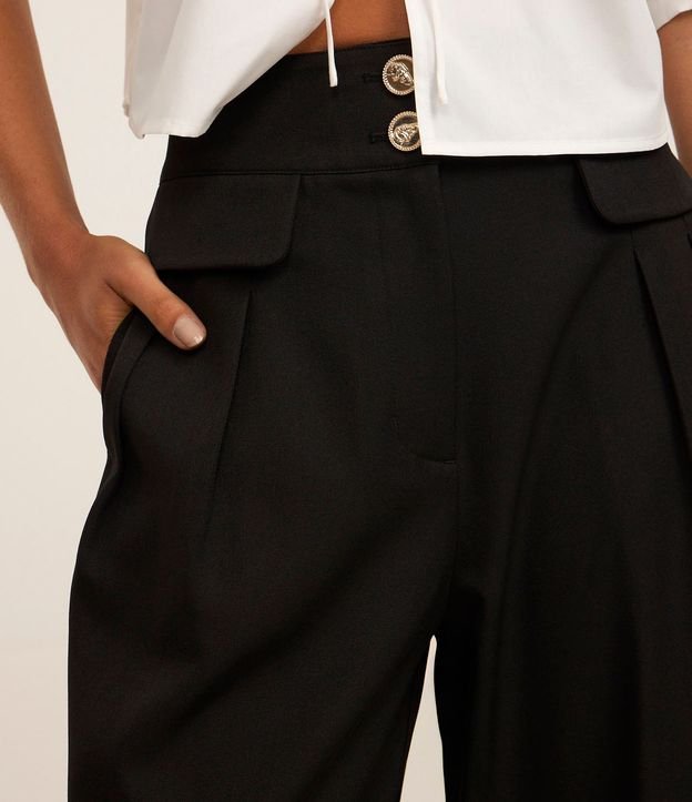 Pantalón Wide Leg Sastrería con Lapelas y Pliegues 4