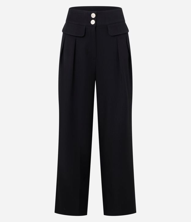 Pantalón Wide Leg Sastrería con Lapelas y Pliegues 5