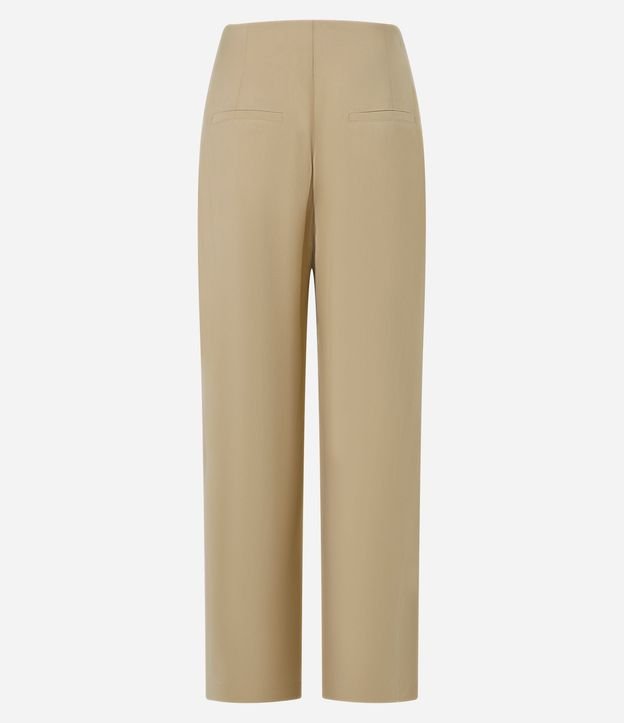 Pantalón Recto Tiro Alto en Viscosa con Cintura Clochard y Botones 6