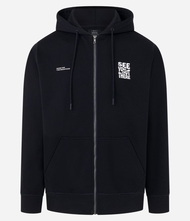 Saco en Algodón con Estampa Lettering y Capucha