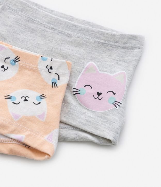 Kit 02 Bombachas Boxer Infantil con Estampa Gatitos - Talle 4 a 12 años 5
