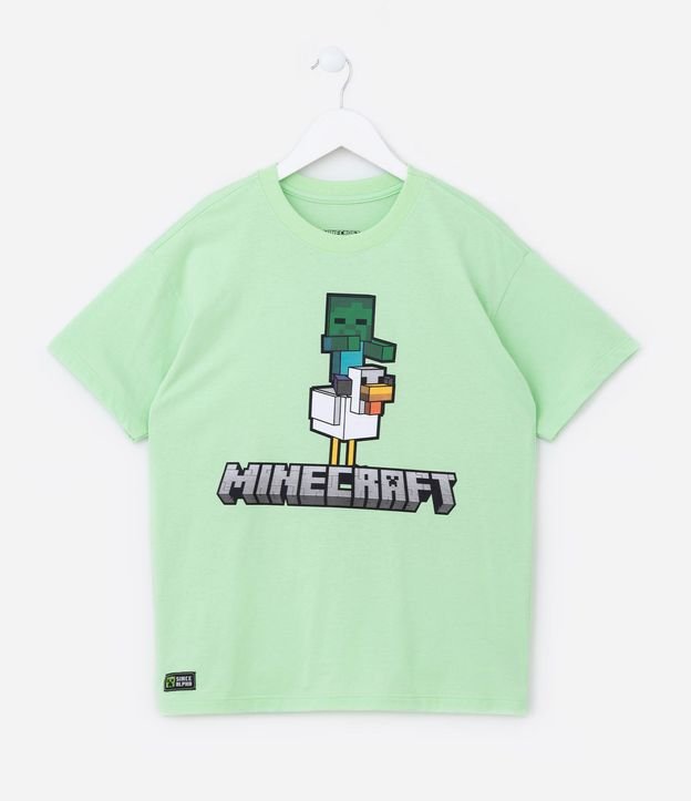 Remera Oversized Infantil con Estampa Minecraft - Talle 5 a 14 años 2