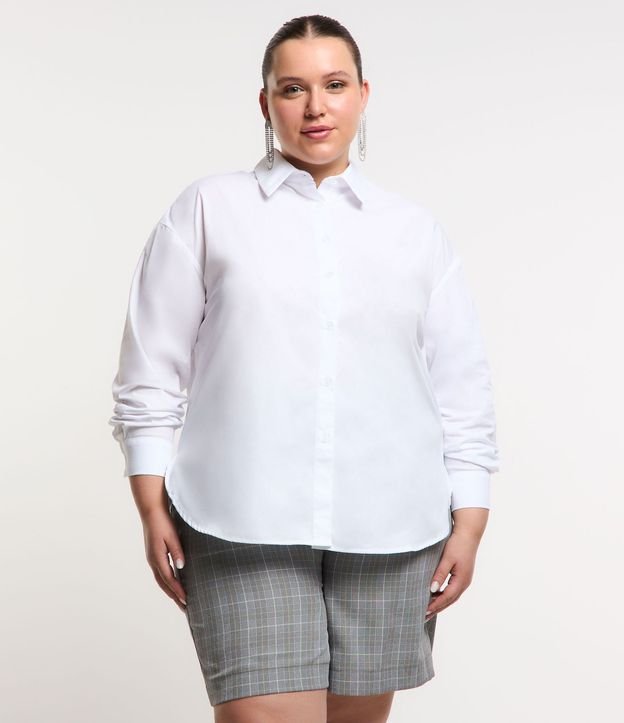 Camisa Básica Alargada en Tricolina Curve & Plus Size