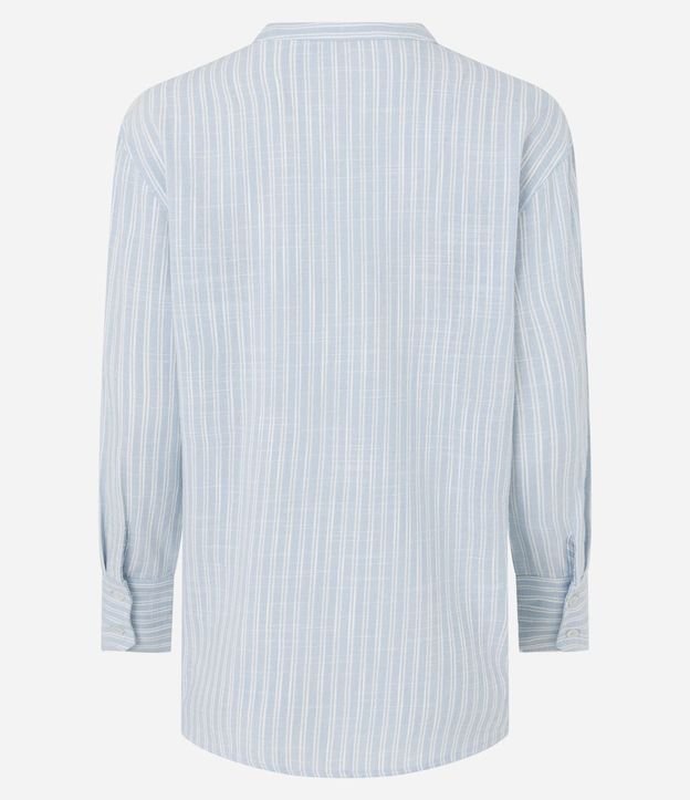 Camisa en Viscolino Rayada con Cuello Padre 6