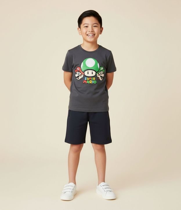 Remera Infantil con Bordado Super Mario - Talle 3 a 8 años 2