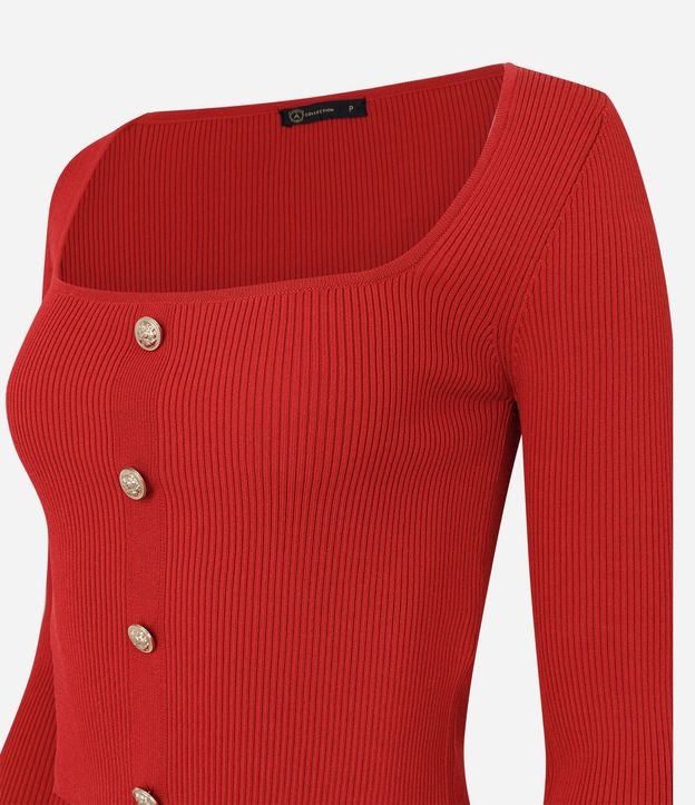 Blusa Cropped de Punto con Botones 6