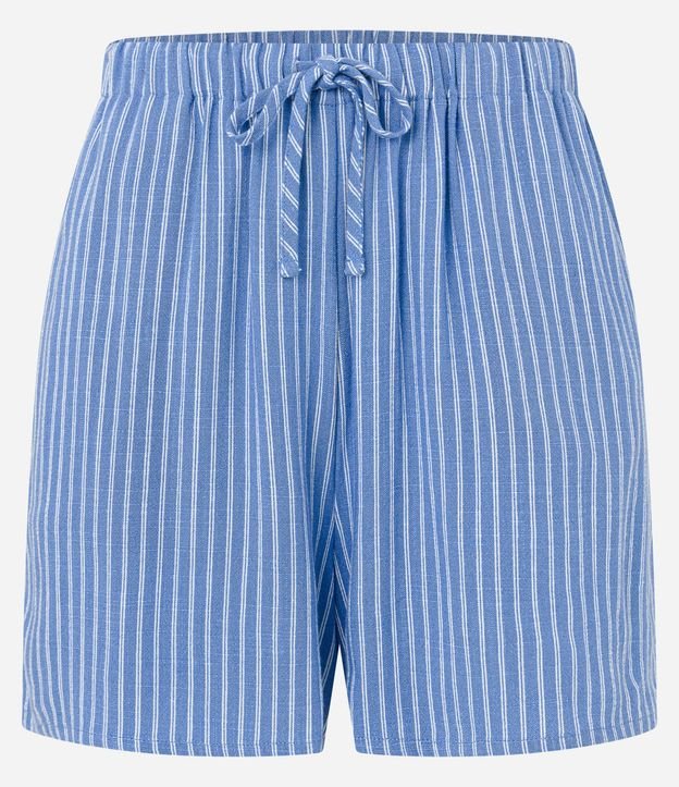 Short en Viscosa y Lino con Rayas y Cintura con Lazo 10