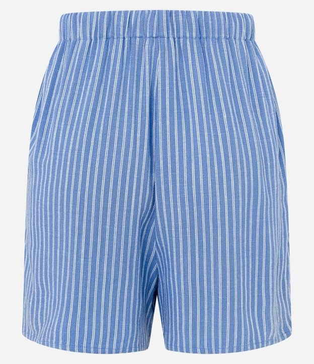 Short en Viscosa y Lino con Rayas y Cintura con Lazo 12