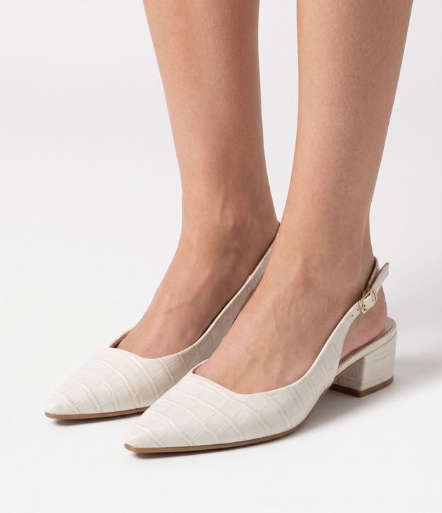 Tacones Slingback en PU con Textura Crocco 2